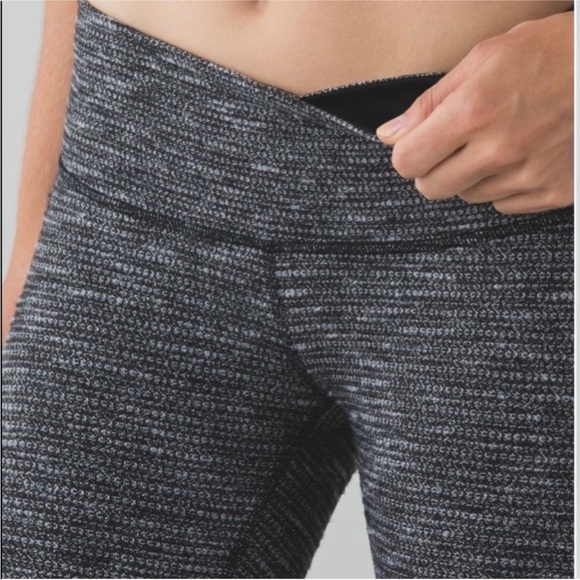 Lululemon Wunder Under Pant Leggings Coco Pique Black White Grey - Picture 4 of 14